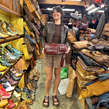 Burgundy Pullup Leather Hip Bag